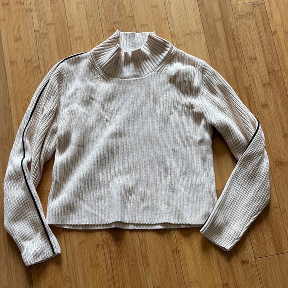French Connection Sweaters - French Connection Cream Ribbed Turtleneck Sweater